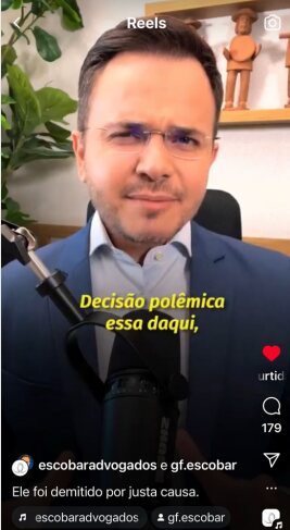 Conteúdo em destaque sobre decisão de justa causa comentada por advogados