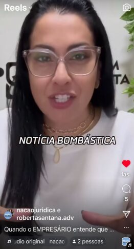 Conteúdo em destaque com repercussão de caso da Dra. Roberta Santana